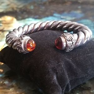 Sterling Silver, Amber Cable
